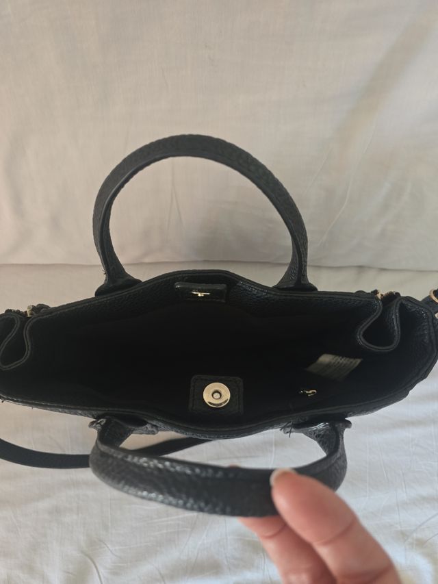 Borsa in pelle nera Mango