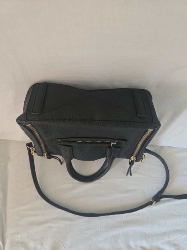 Borsa in pelle nera Mango