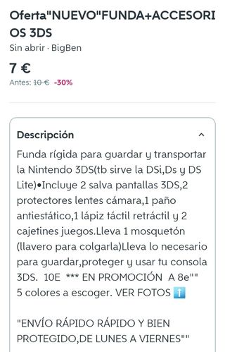 NUEVO.Funda y accesorios Bigben 3DS