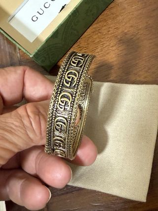 Pulsera Gucci Doble G Bañada en Oro de plata 925 