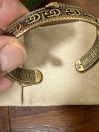 Pulsera Gucci Doble G Bañada en Oro de plata 925 