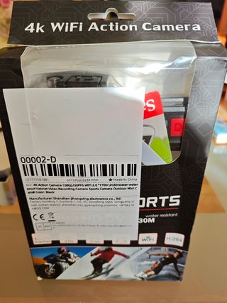 Cámara Deportiva 4K Ultra HD DV WiFi 30M
