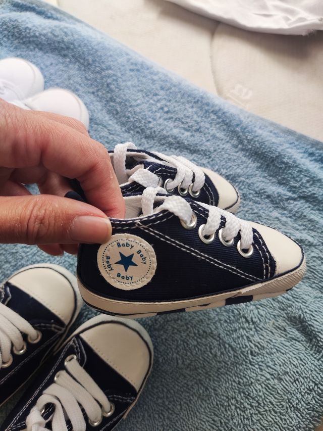 4 pares Zapatos suaves para bebé, talla 11