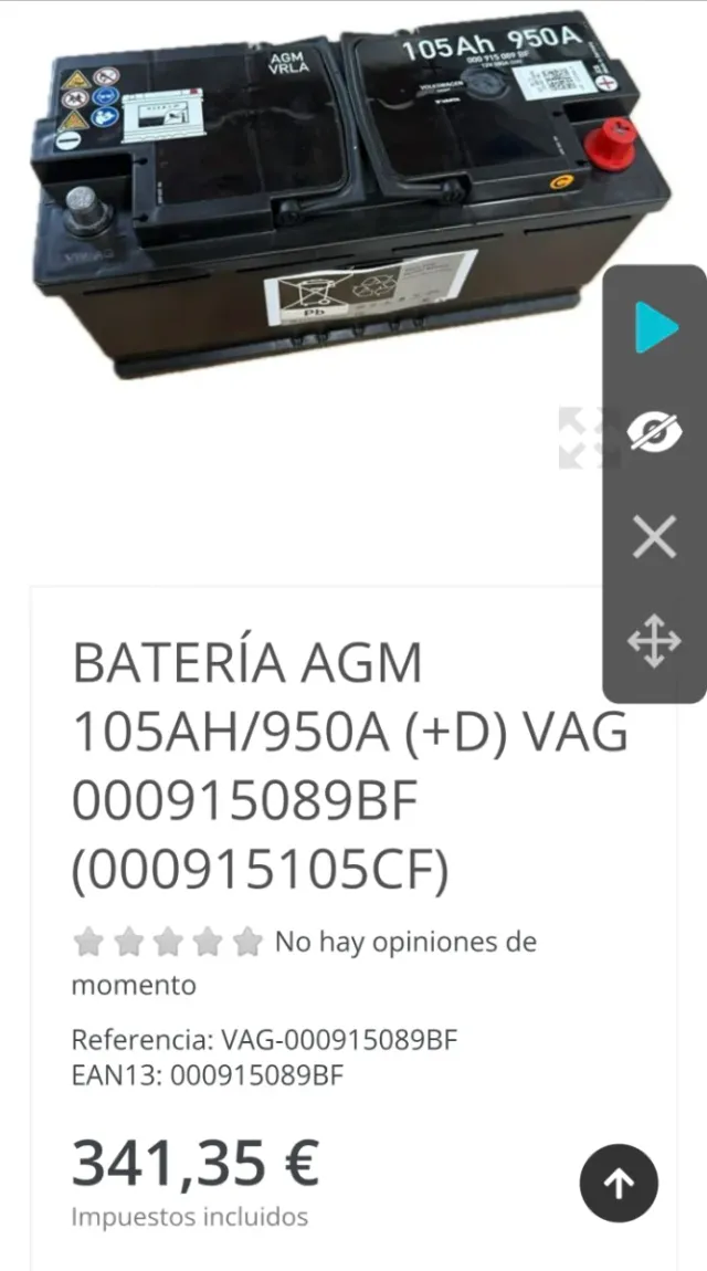 Bateria Carro GN9 12V 77Ah 800A