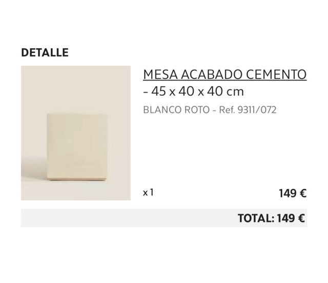 Mesita auxiliar microcemento beige