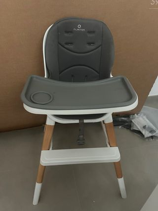 Trona de bebé OLMITOS gris y madera