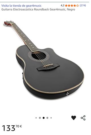 Guitarra Electroacústica Gear4music Negra