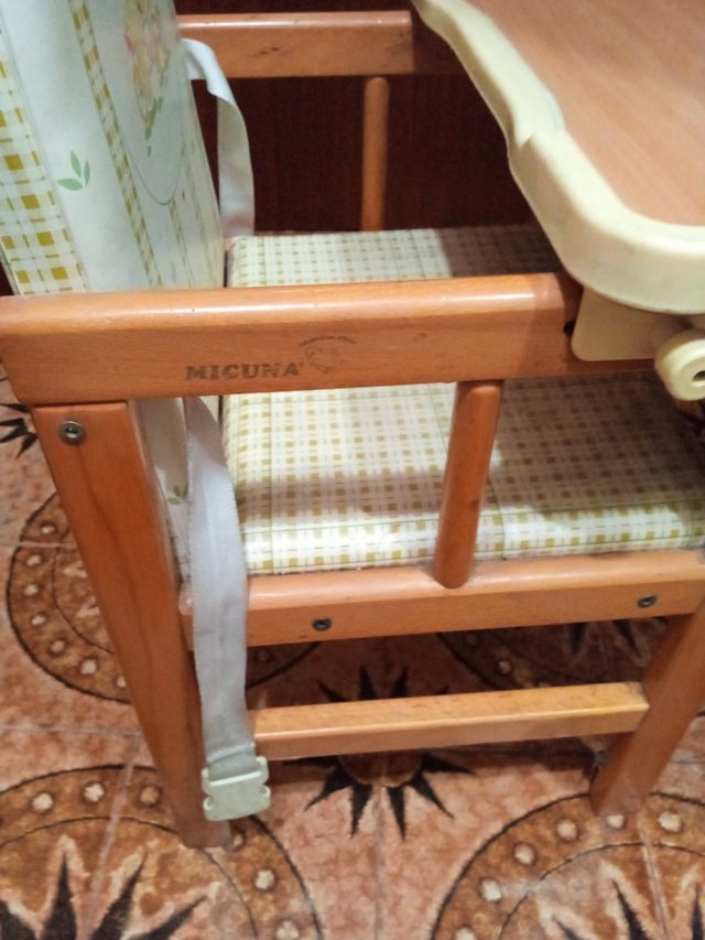 Silla de comer madera maciza para bebé