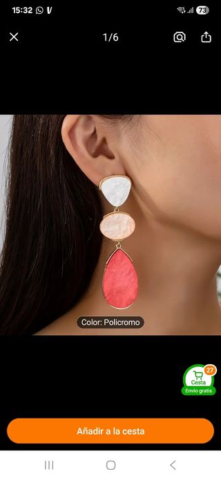 Pendientes Coral y Blanco