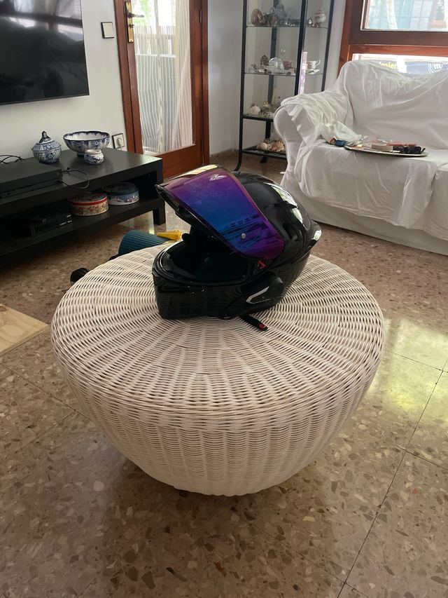 Mesa Auxiliar Mimbre Blanca 