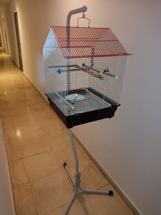 Jaula para pájaros con soporte