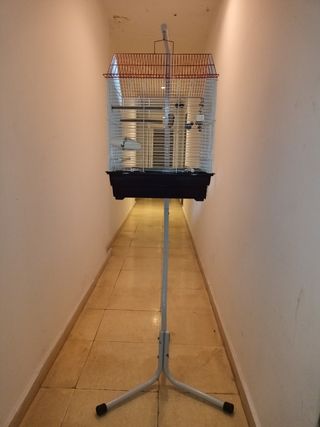 Jaula para pájaros con soporte