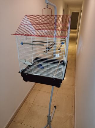Jaula para pájaros con soporte
