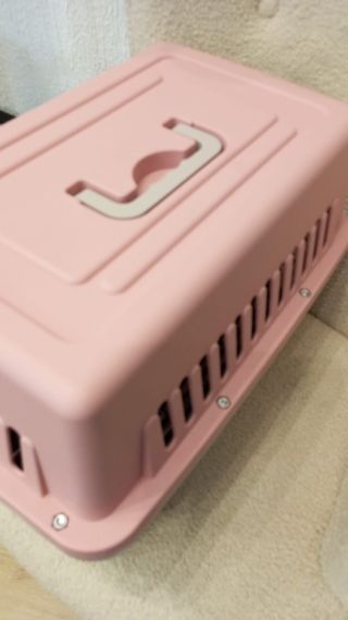 Caixa transporte animais rosa
