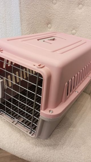 Caixa transporte animais rosa