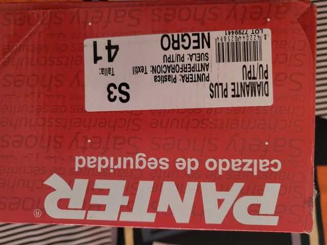 Zapatos de trabajo Panter Negros