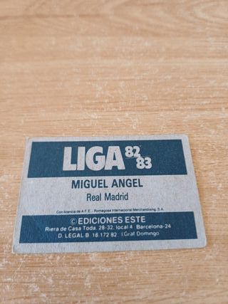 Cromos Fútbol LIGA 82-83 Miguel Ángel RM