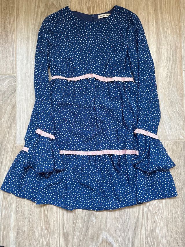 Vestido azul con corazones - Talla XS