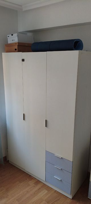 Armario 3 puertas melamina blanca