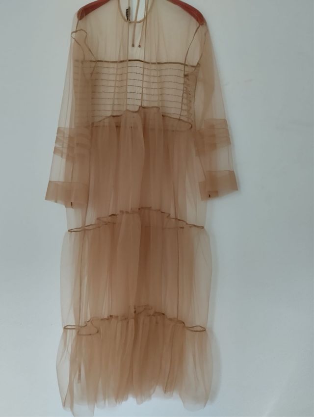 Vestido de tul Esthé beige