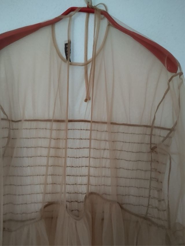 Vestido de tul Esthé beige