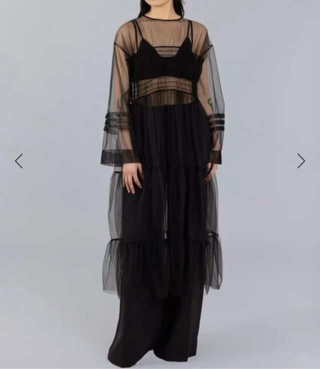 Vestido de tul Esthé beige