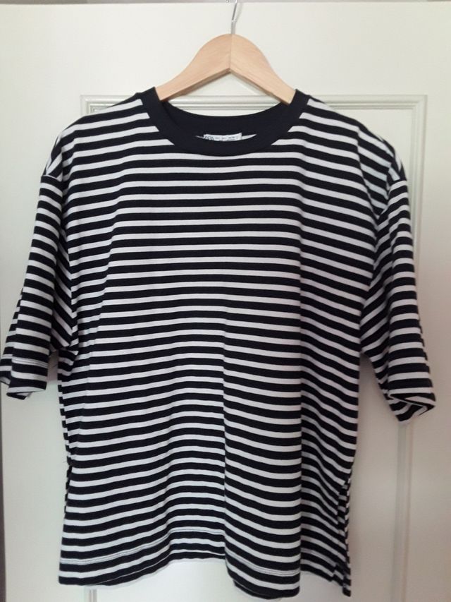 2 Camisetas Zara Rayas Marinero Azul y Rojo Talla