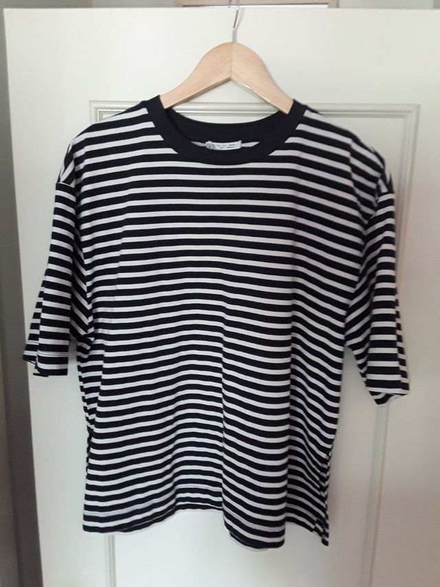 2 Camisetas Zara Rayas Marinero Azul y Rojo Talla