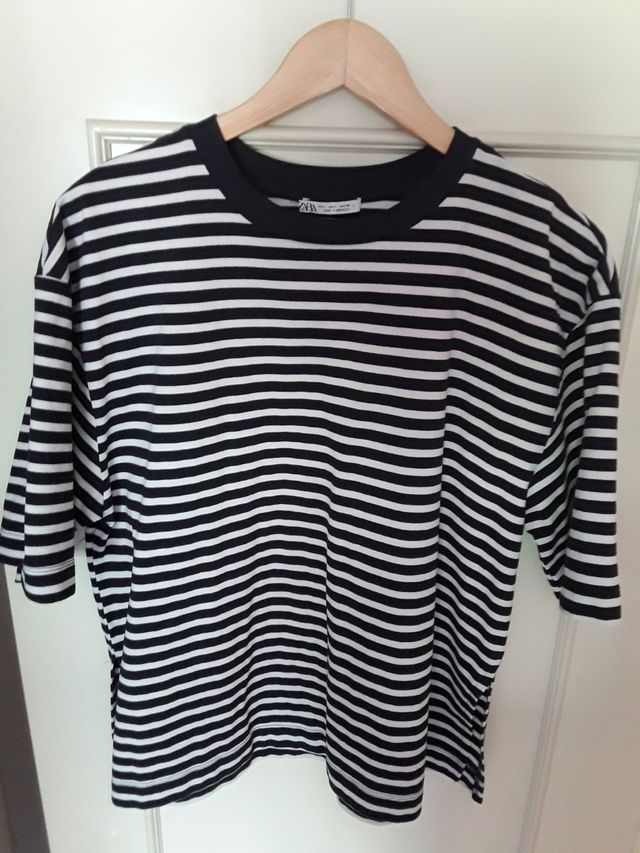 2 Camisetas Zara Rayas Marinero Azul y Rojo Talla