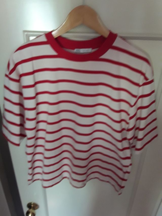 2 Camisetas Zara Rayas Marinero Azul y Rojo Talla