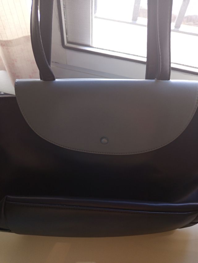Bolso Shoper Negro y Gris