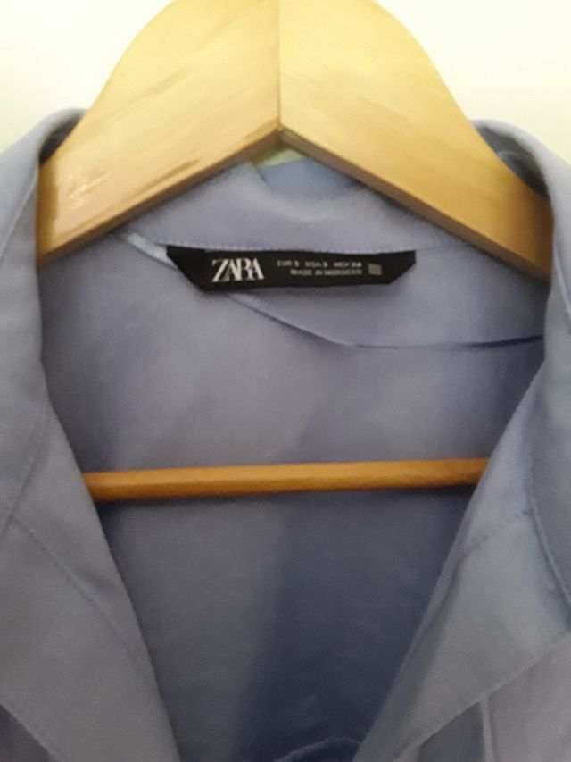 Blusa Azul Zara Mujer