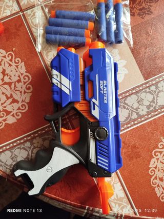 Pistola Blaster Soft Azul y Naranja