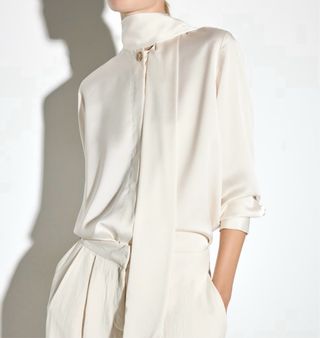 Camisa satinada crudo