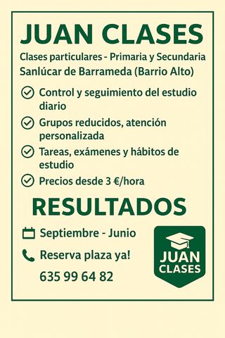 Clases particulares Sanlúcar de Barremeda