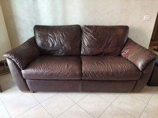 Divano in pelle marrone Divani e Divani by Natuzzi