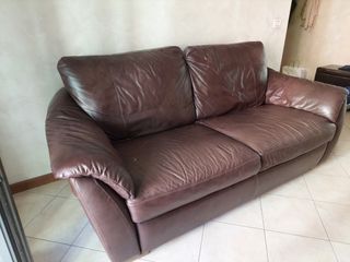 Divano in pelle marrone Divani e Divani by Natuzzi