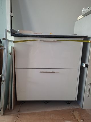 Restos de muebles de cocina, mampara ducha 3 hojas