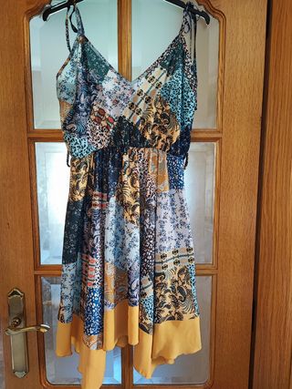 Vestido estampado patchwork