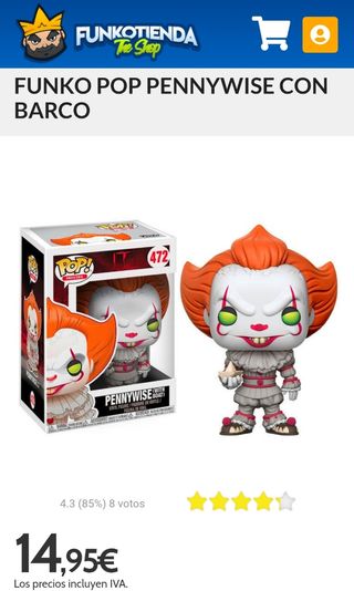Funko Pop Pennywise 472 IT Película