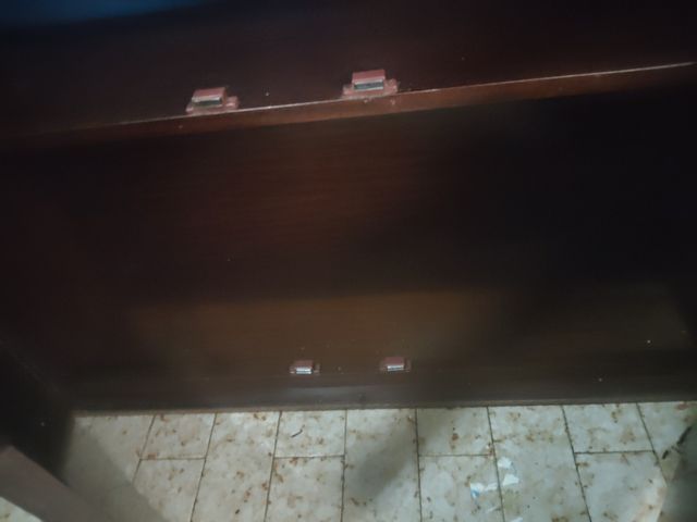 Armario de madera con puertas de cristal