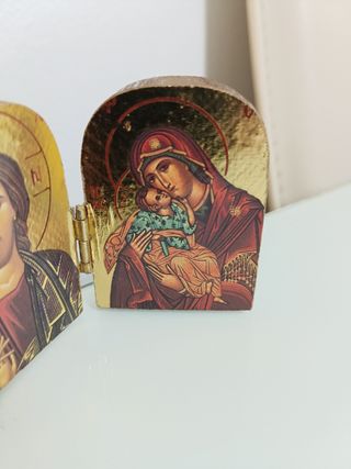 Díptico miniatura religioso