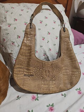 Bolso Georges Rech Beige Piel Cocodrilo