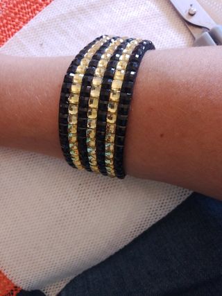 Pulsera brazalete con cierre plata