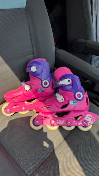 Patines ajustables para niñas rosa y morado