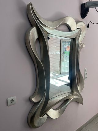 Espejo decorativo plateado