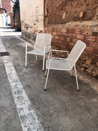 Pareja sillas de exterior blancas