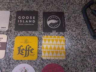 Sottobicchieri birra Gordon, Goose Island, Leffe, 