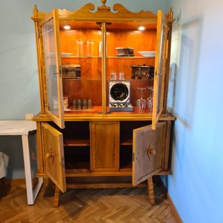 Vitrina Antigua Madera y Cristal