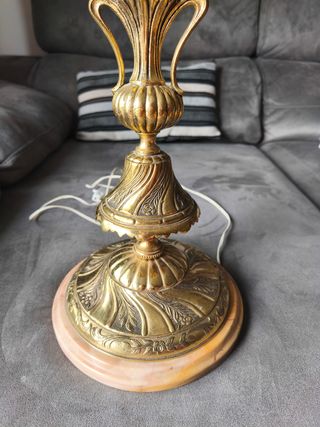 Pie de lámpara antiguo bronce y mármol